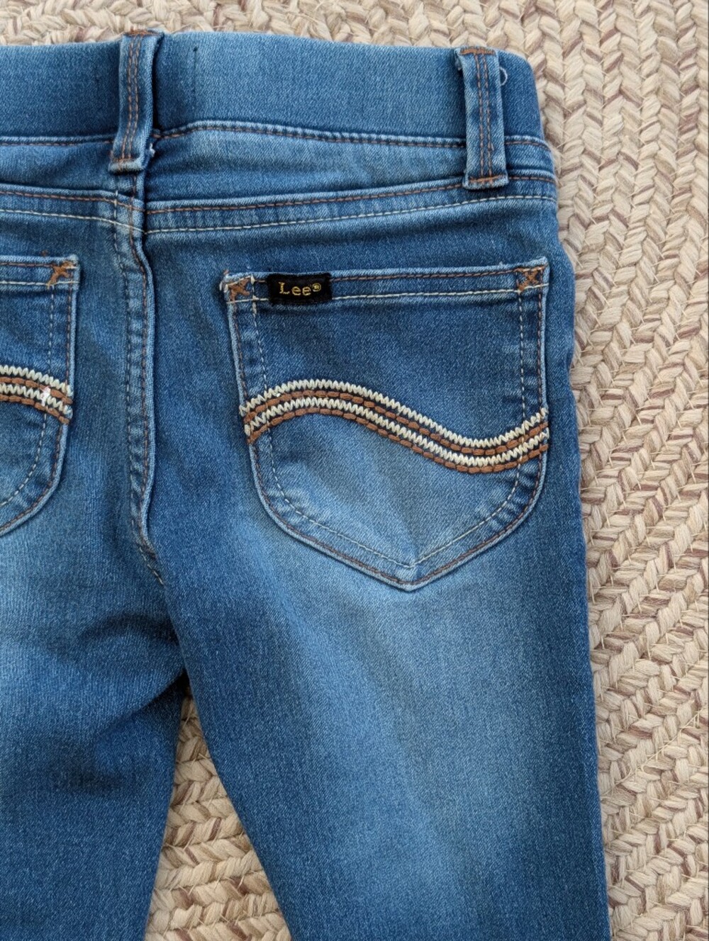 Lee Girls Pull On Slim Blue Jeans